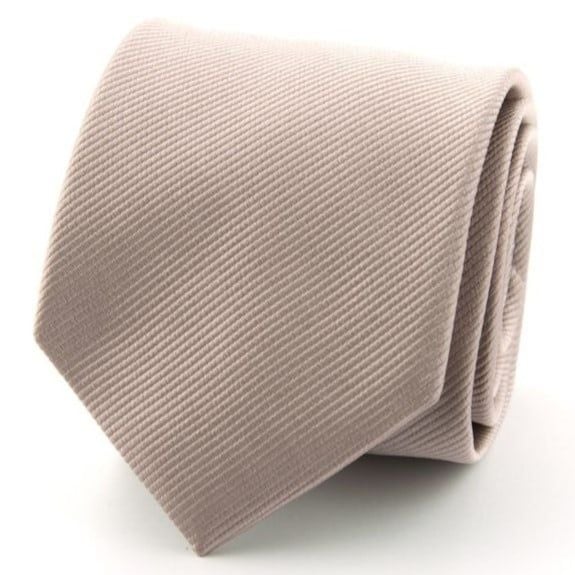 Suitable Krawatte Seide Taupe Uni F69 -