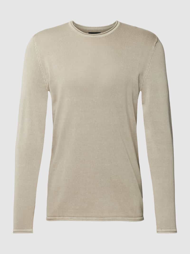ONLY & SONS Strickpullover Lässiger Feinstrick Pullover Washed Design Rundhals Sweater 6797 in Schwarz-Weiß