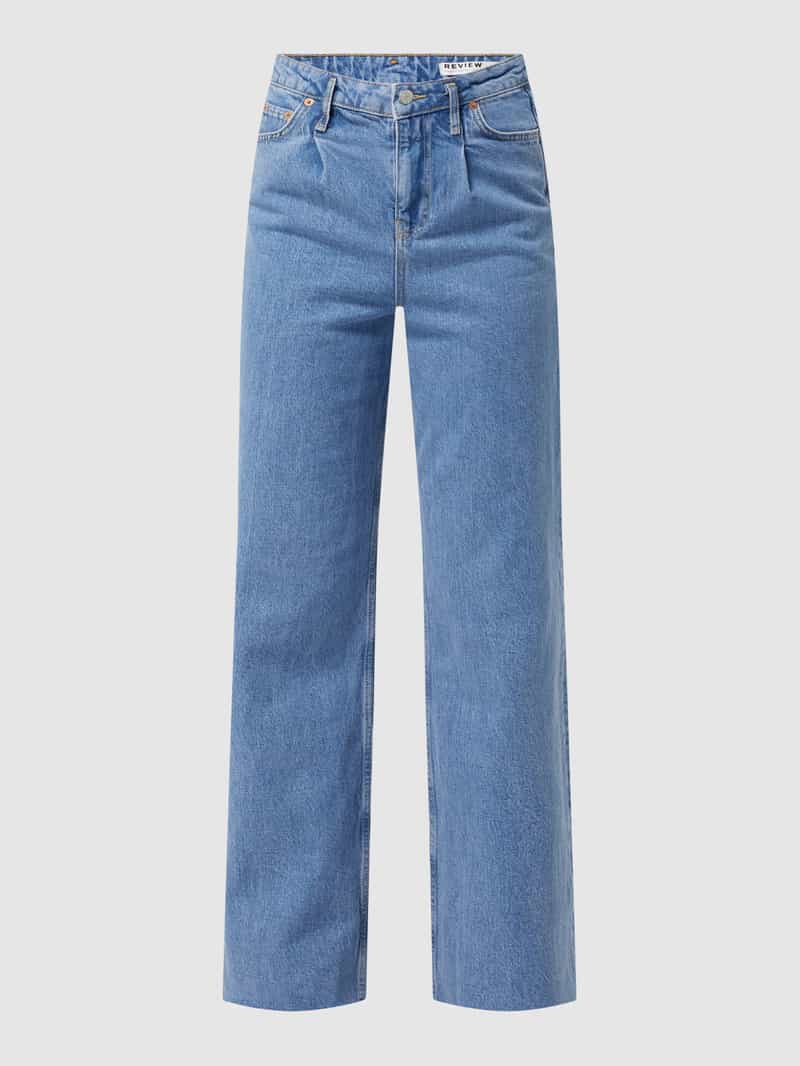 Review Wide leg jeans met stretch