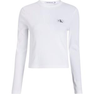 Calvin Klein Shirt met lange mouwen WOVEN LABEL RIB LONG SLEEVE