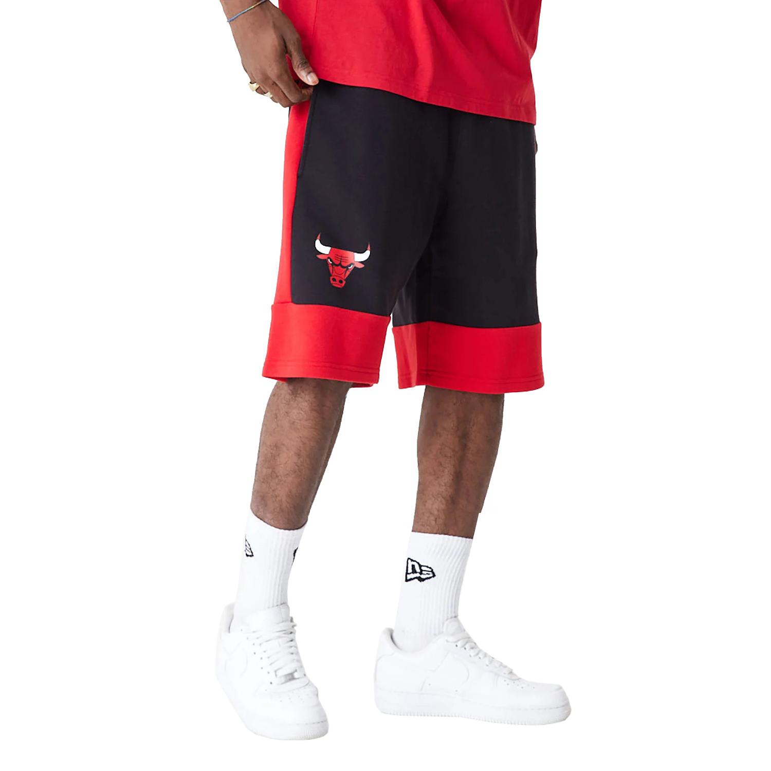 New era NBA Colour Block Short Bulls, Mens red Shorts