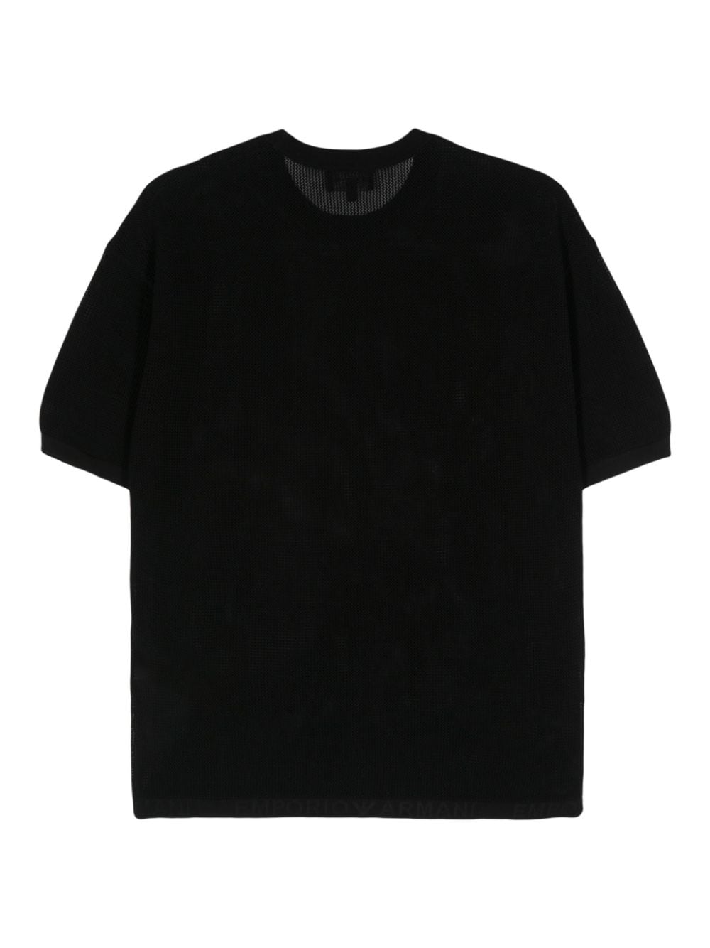 Emporio Armani open-knit knit T-shirt - Zwart