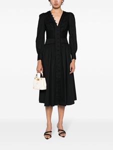 Marchesa Rosa Midi-jurk met V-hals - Zwart