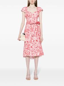 Marchesa Rosa Daylily midi-jurk met grafische print - Roze