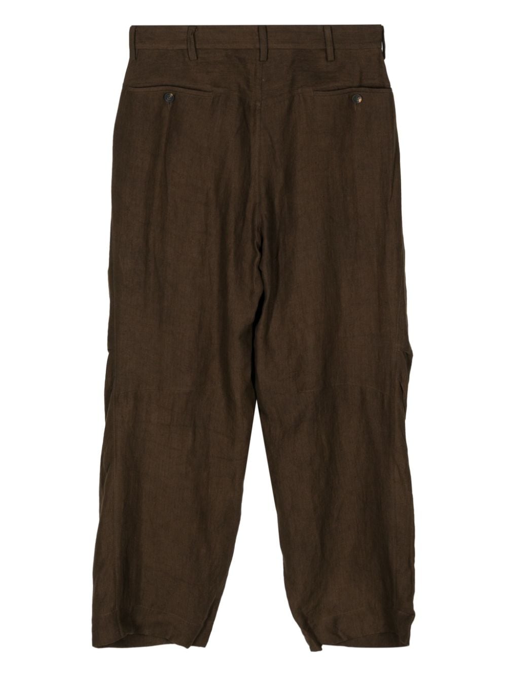 Ziggy Chen seam-detail linen trousers - Bruin