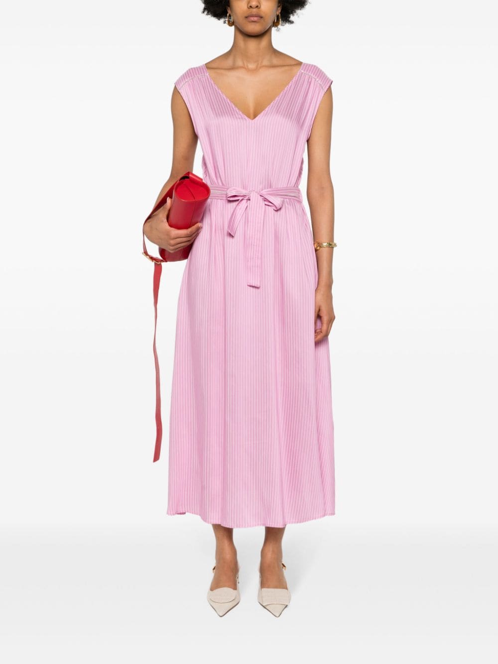 Peserico Midi-jurk met kralendetail - Roze
