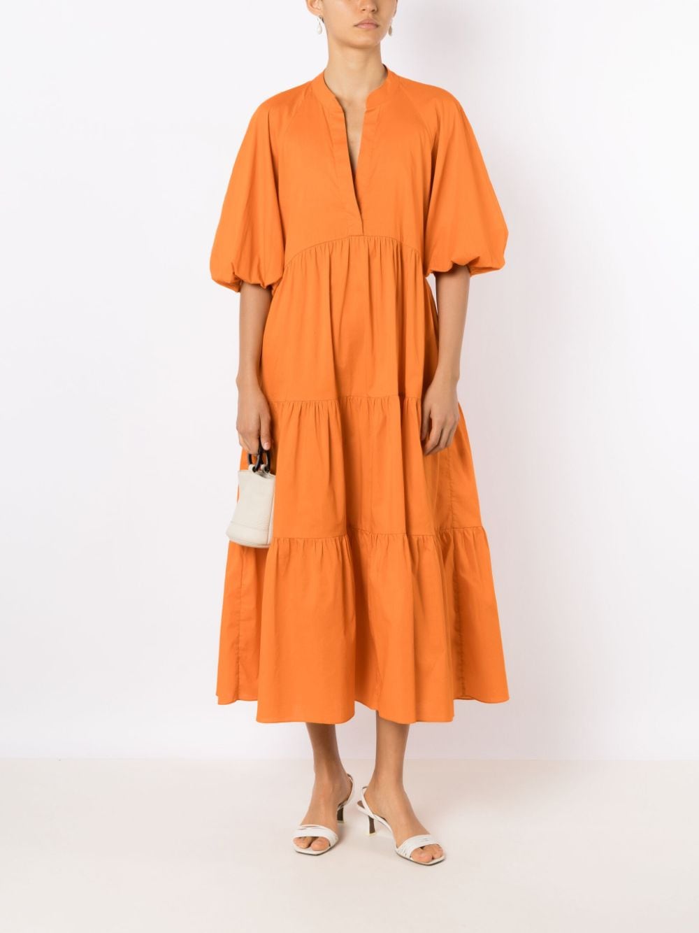 Adriana Degreas Gelaagde midi-jurk - Oranje