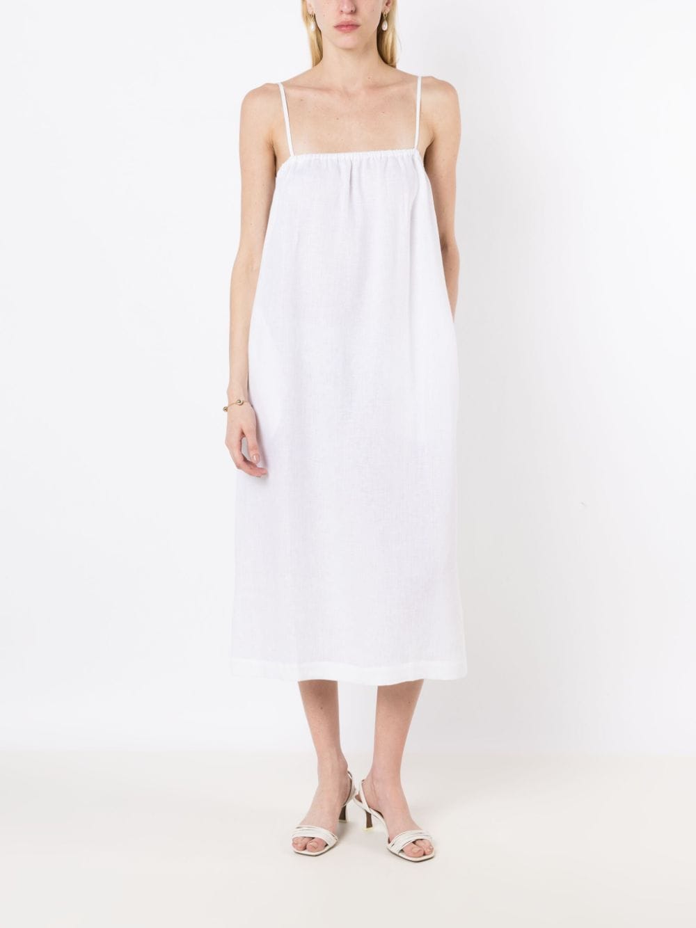 Adriana Degreas Midi-jurk met vierkante hals - Wit