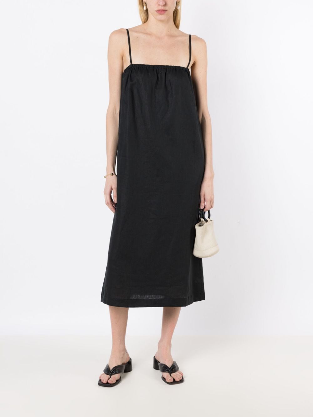 Adriana Degreas Midi-jurk met vierkante hals - Zwart