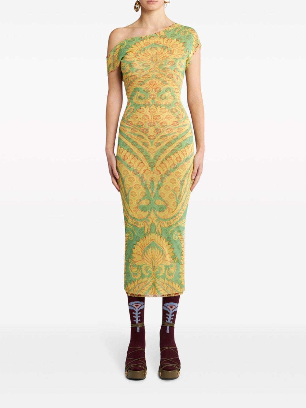 ETRO Midi-jurk met print - Groen