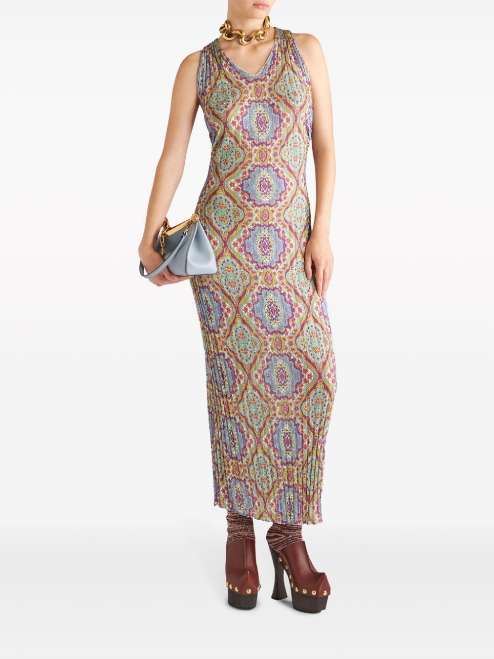 ETRO Midi-jurk met bloemenprint - Blauw