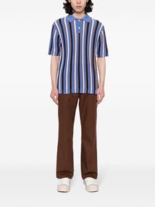 Marni striped crochet polo shirt - Blauw