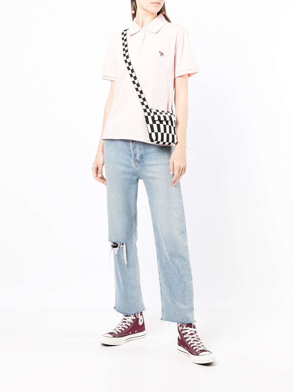 PS Paul Smith Polotop met zebrapatch - Roze