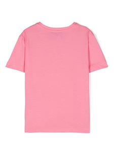 Emporio Armani Kids Katoenen T-shirt verfraaid met stras - Roze