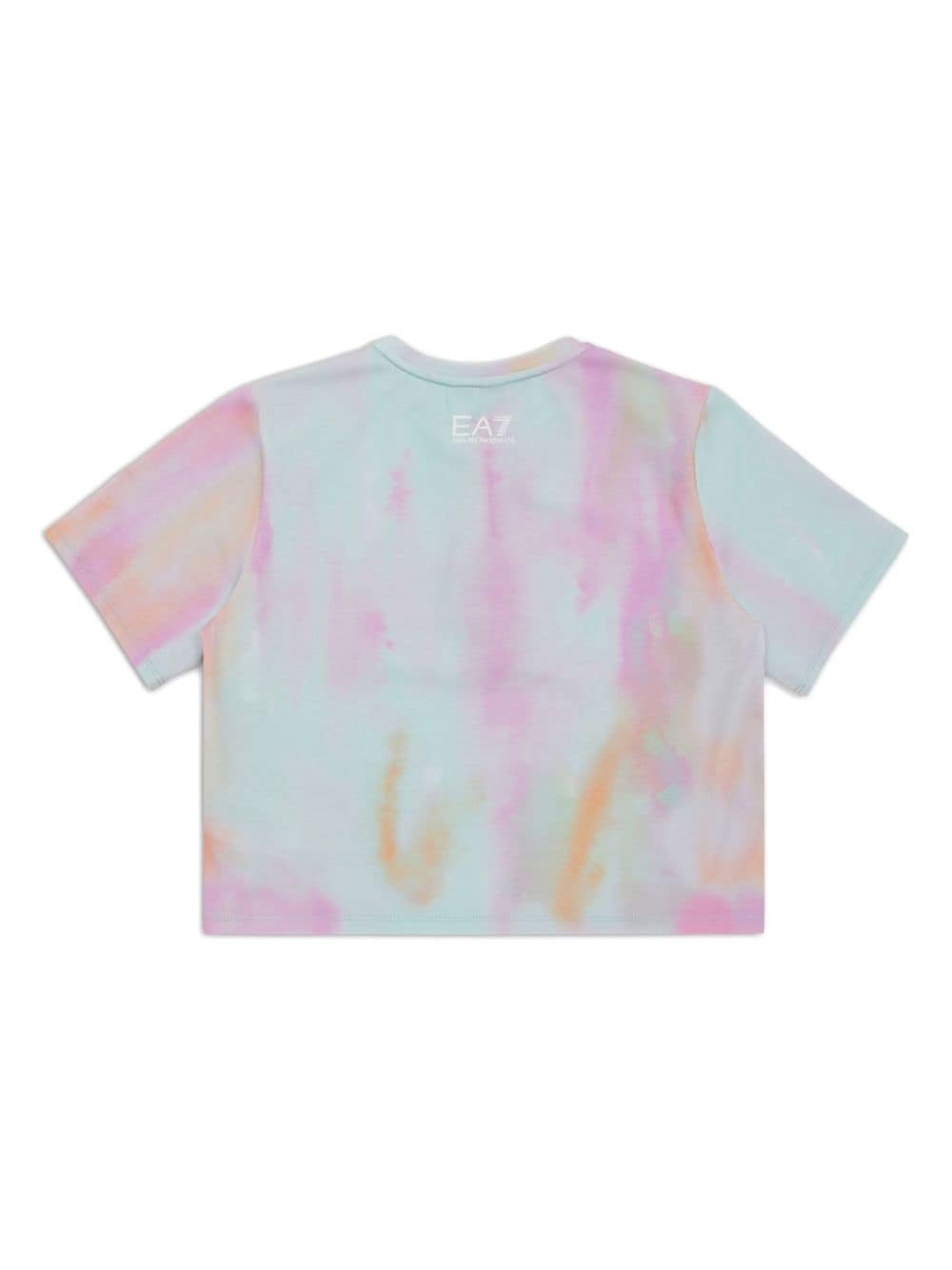 Emporio Armani Kids tie-dye cropped T-shirt - Roze