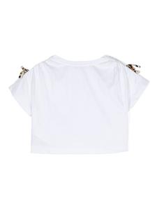 Monnalisa Katoenen T-shirt met strikdetail - Wit