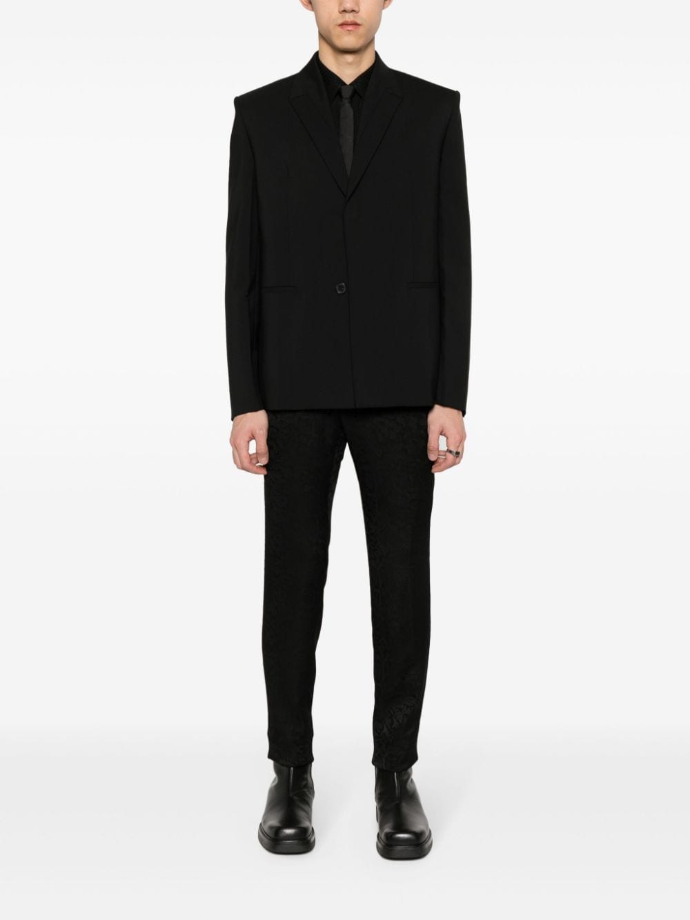 Karl Lagerfeld Slim-fit pantalon met slangenpatroon - Zwart