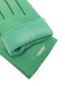 Undercover Leren handschoenen met logoprint - Groen