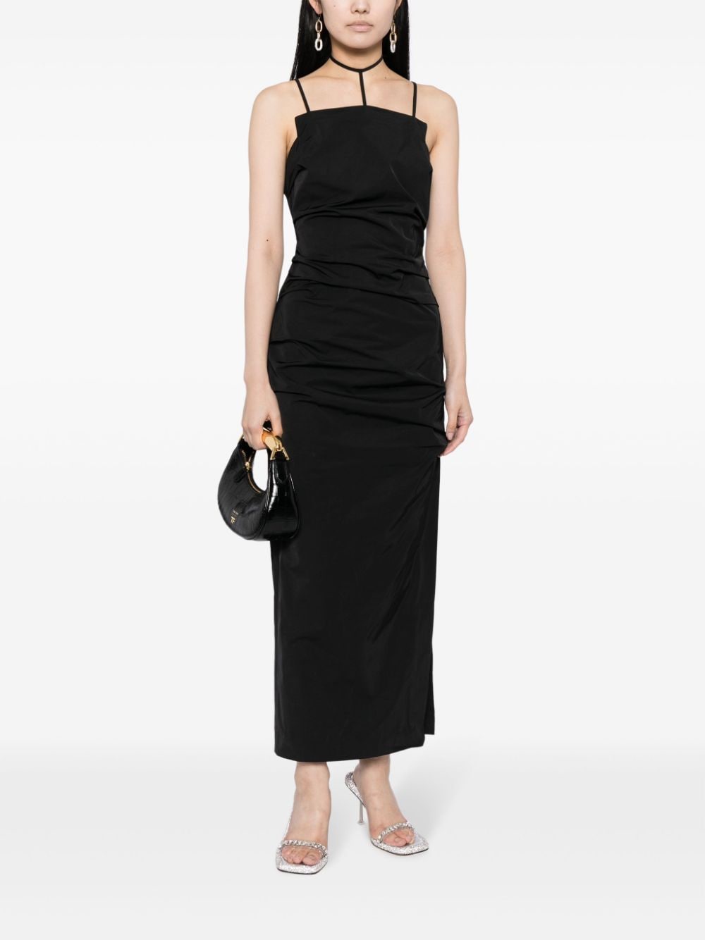 Rachel Gilbert Prescott multi-strap fitted dress - Zwart