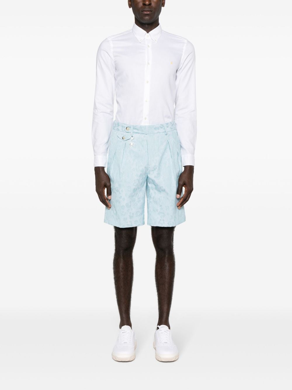 Manuel Ritz striped bermuda shorts - Blauw