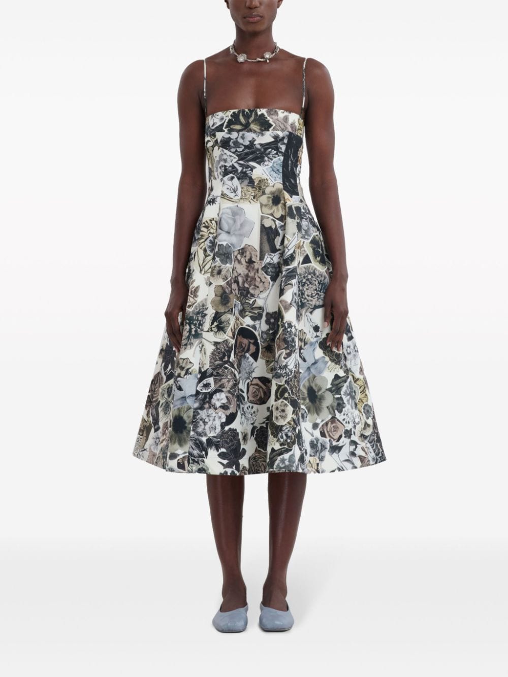 Marni Midi-jurk met bloemenprint - Beige