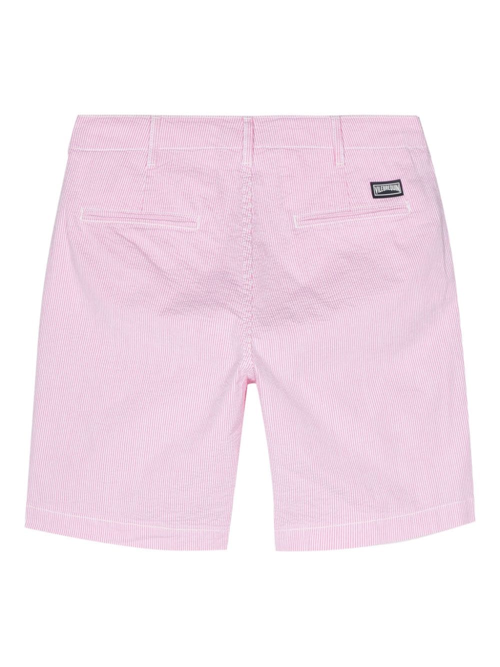 Vilebrequin Seersucker gestreepte bermuda shorts - Roze