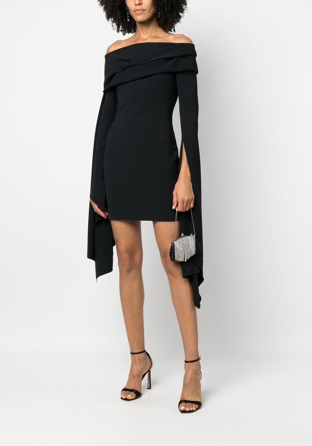 Solace London Off-shoulder mini-jurk - Zwart