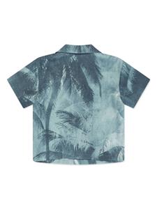 Emporio Armani Kids palm tree-print short-sleeve shirt - Groen