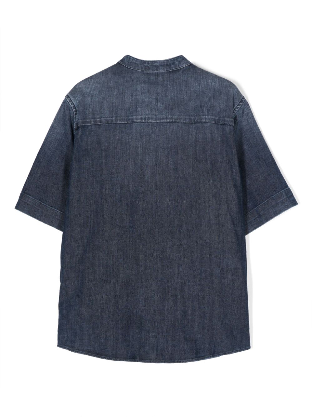 DONDUP KIDS band-collar denim shirt - Blauw