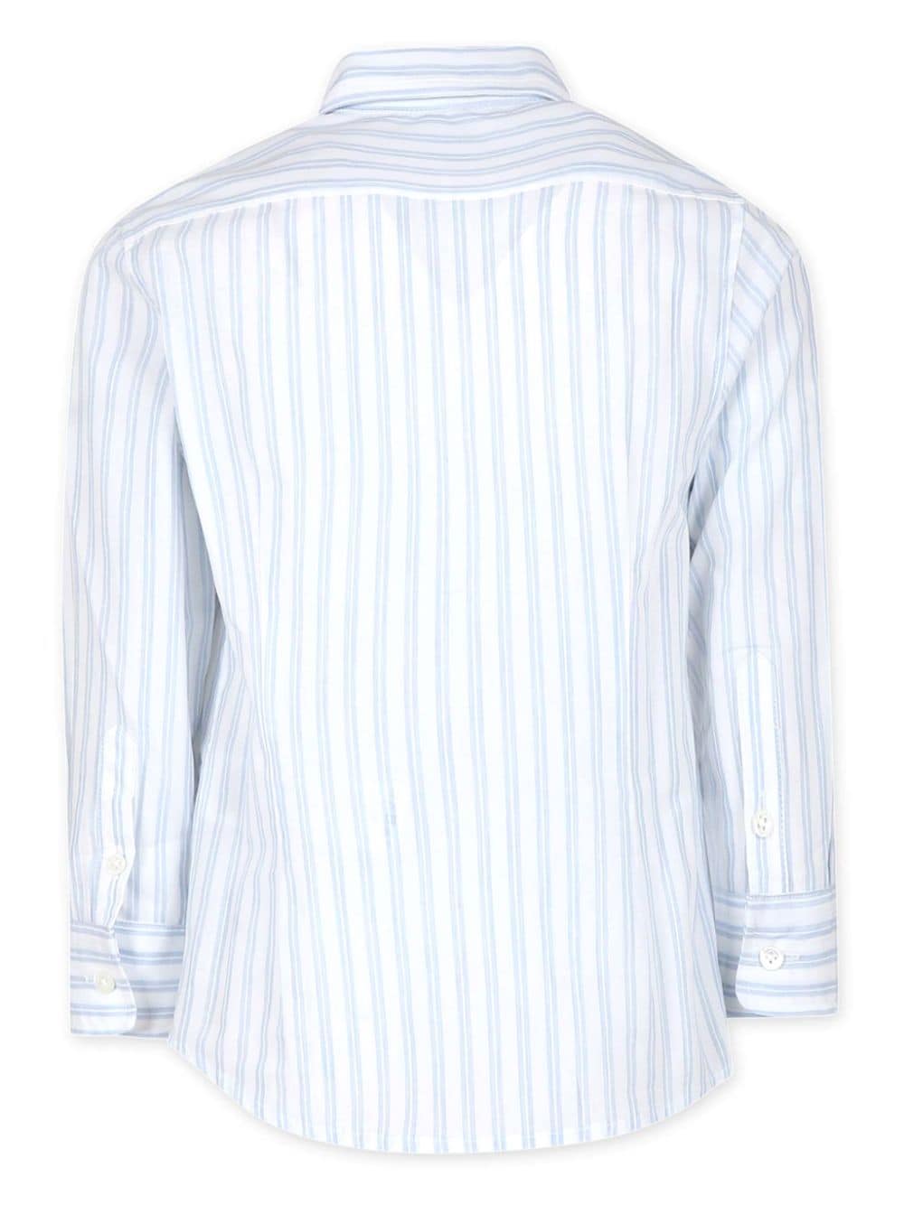 Eleventy Kids striped cotton shirt - Blauw