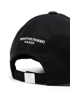 Wooyoungmi Honkbalpet met geborduurd logo - Zwart