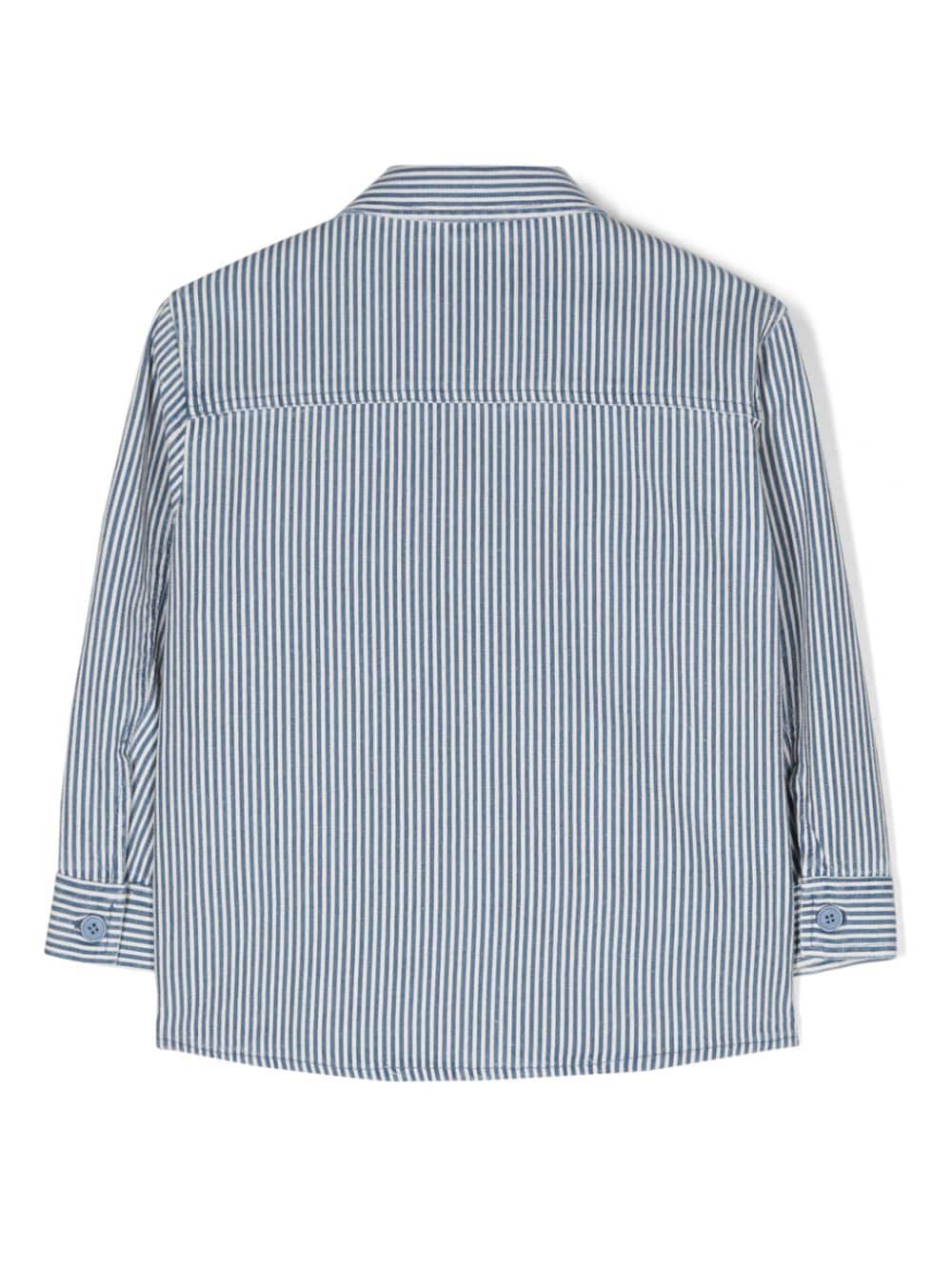 Il Gufo striped shirt jacket - Blauw
