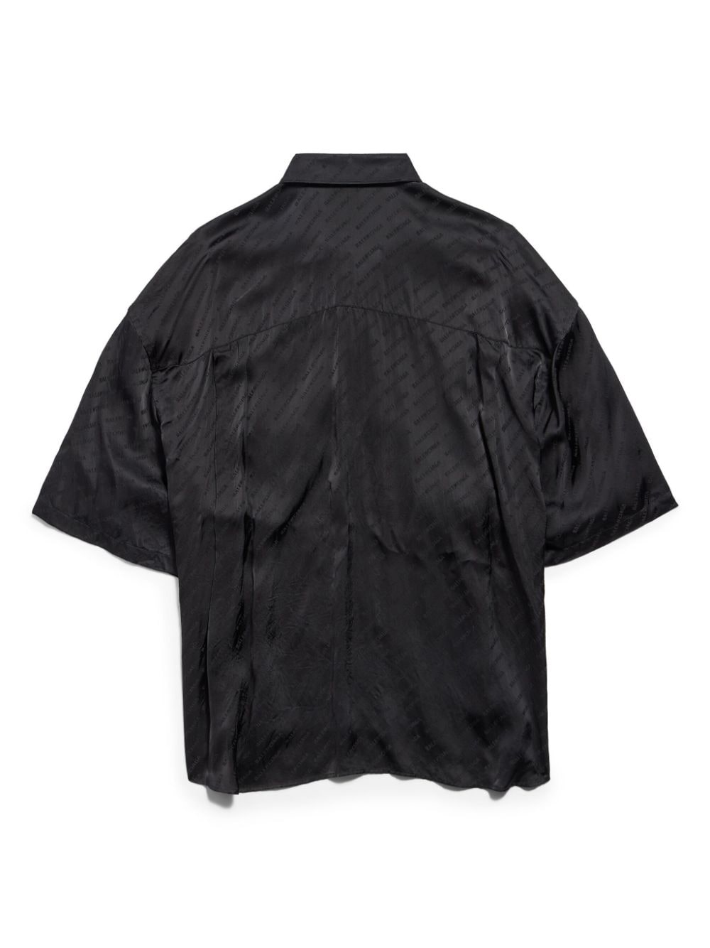 Balenciaga Gewikkelde blouse met all-over logo - Zwart