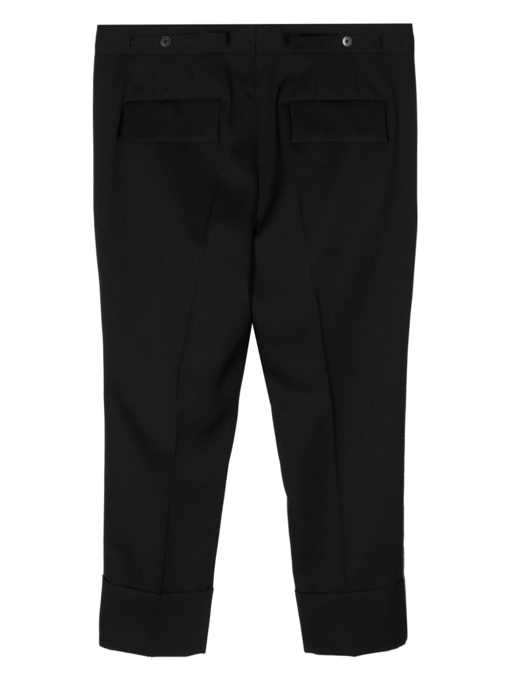SAPIO pressed-crease wool tapered trousers - Zwart
