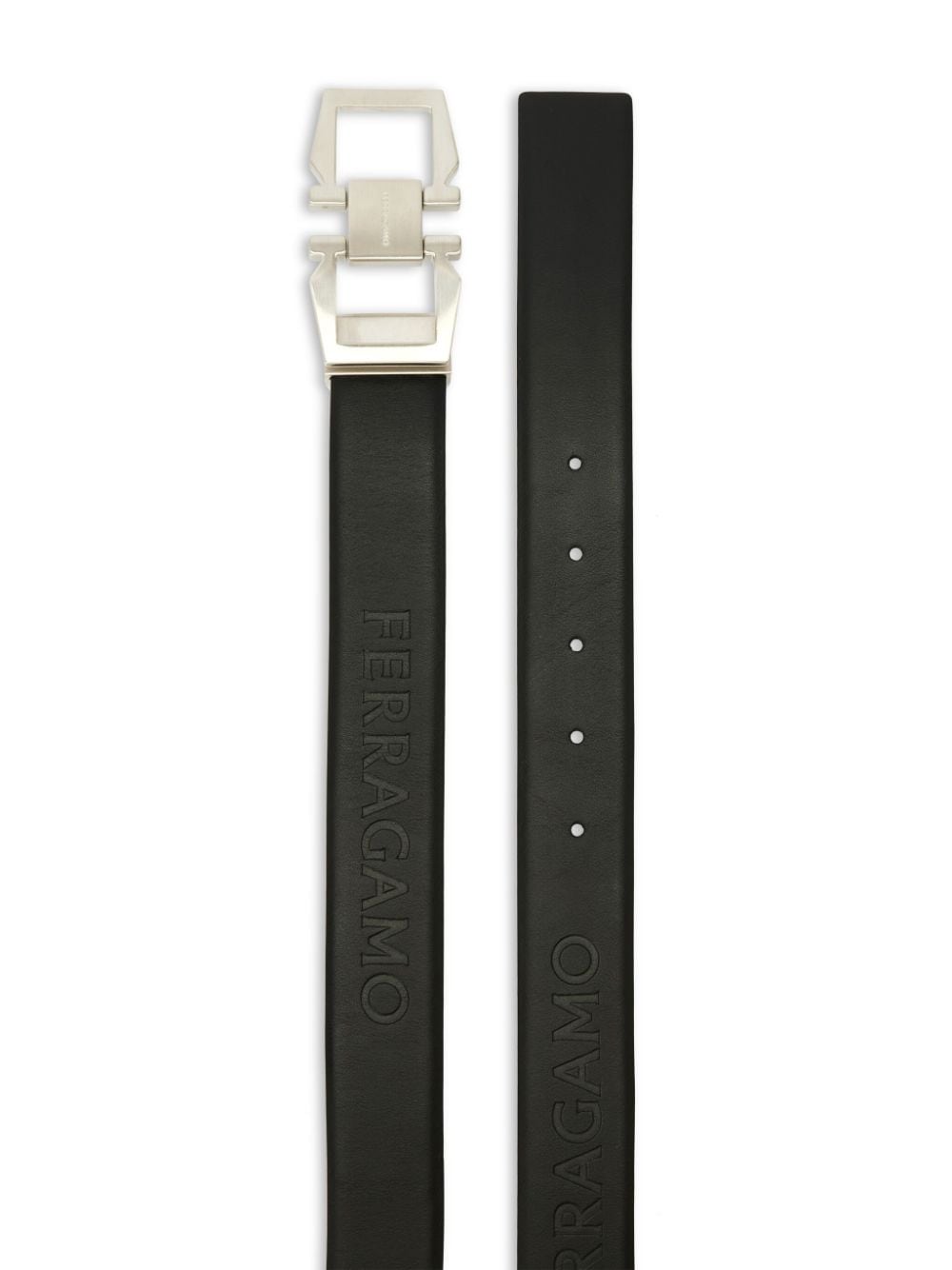 Ferragamo buckled leather belt - Zwart