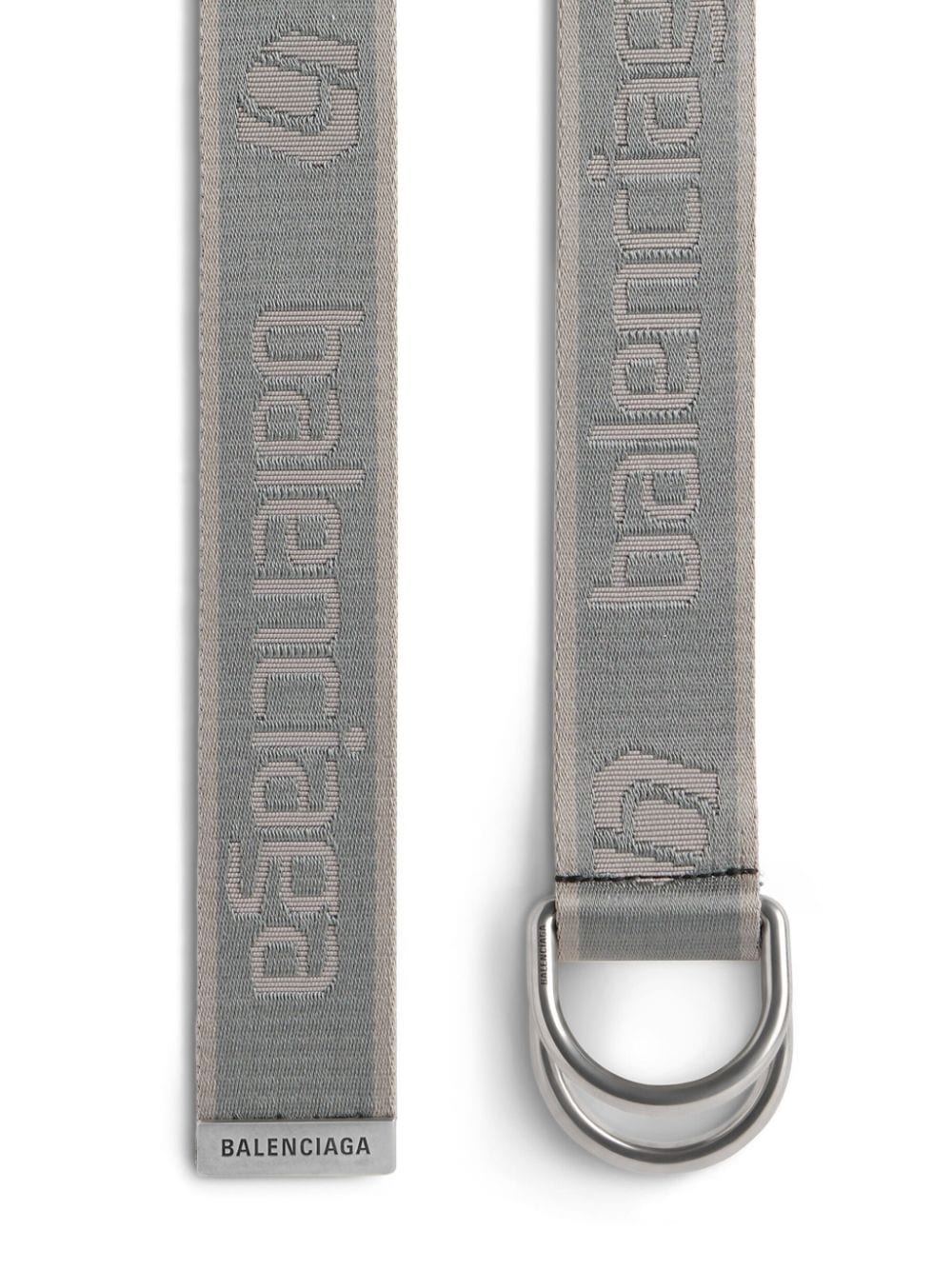 Balenciaga logo-jacquard D-ring belt - Grijs