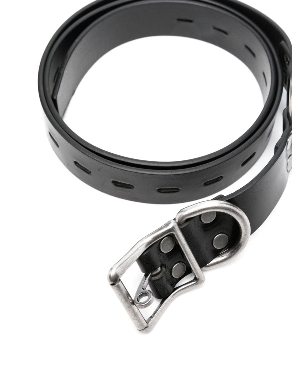 Martine Rose leather buckle belt - Zwart