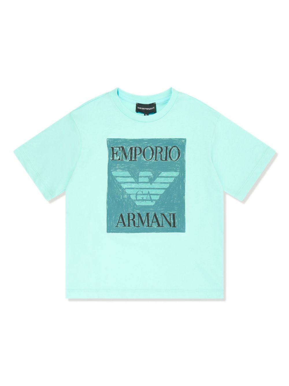 Emporio Armani Kids logo-print T-shirts (pack of two) - Blauw