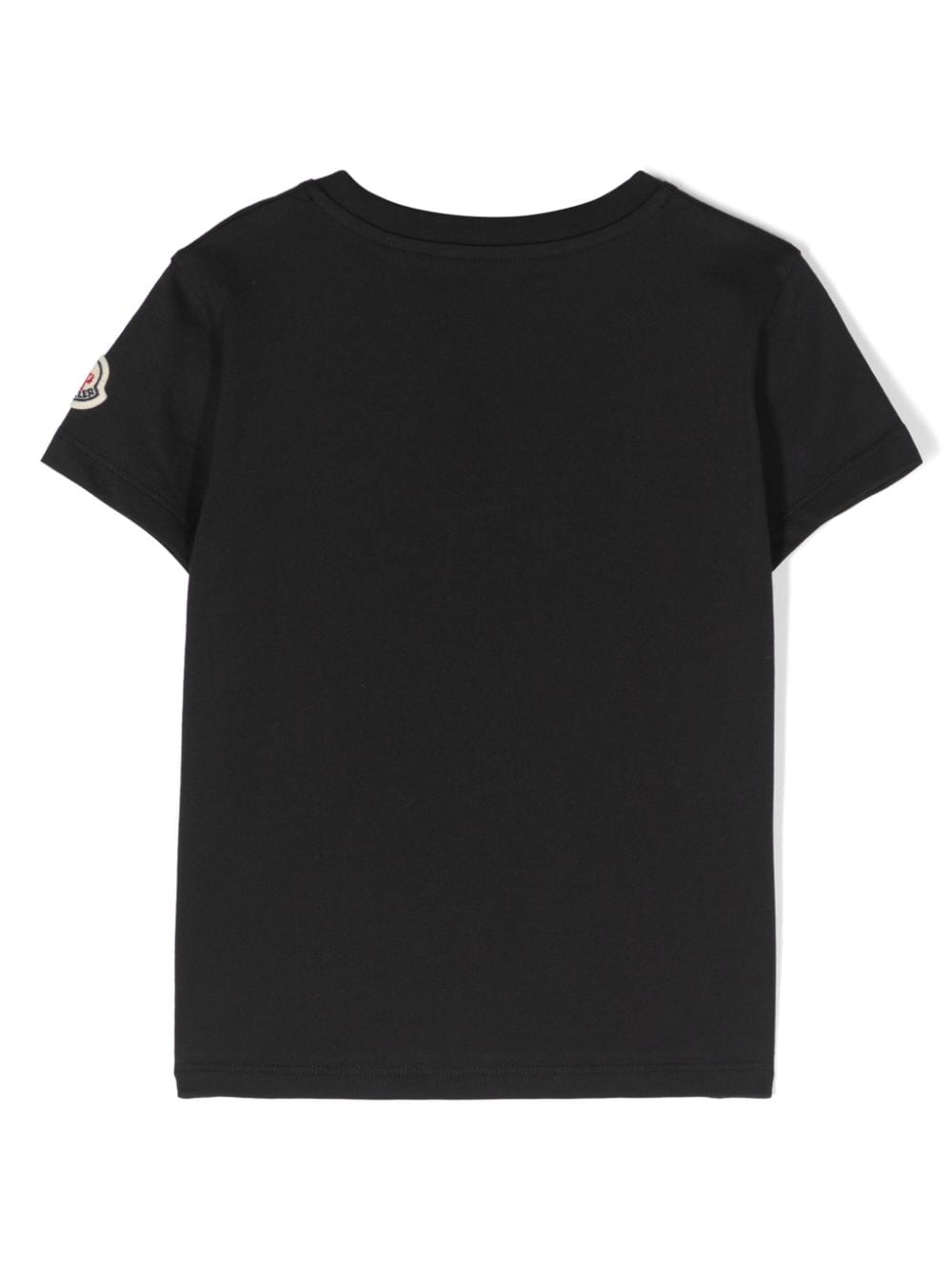 Moncler Enfant Katoenen T-shirt met monogram - Zwart