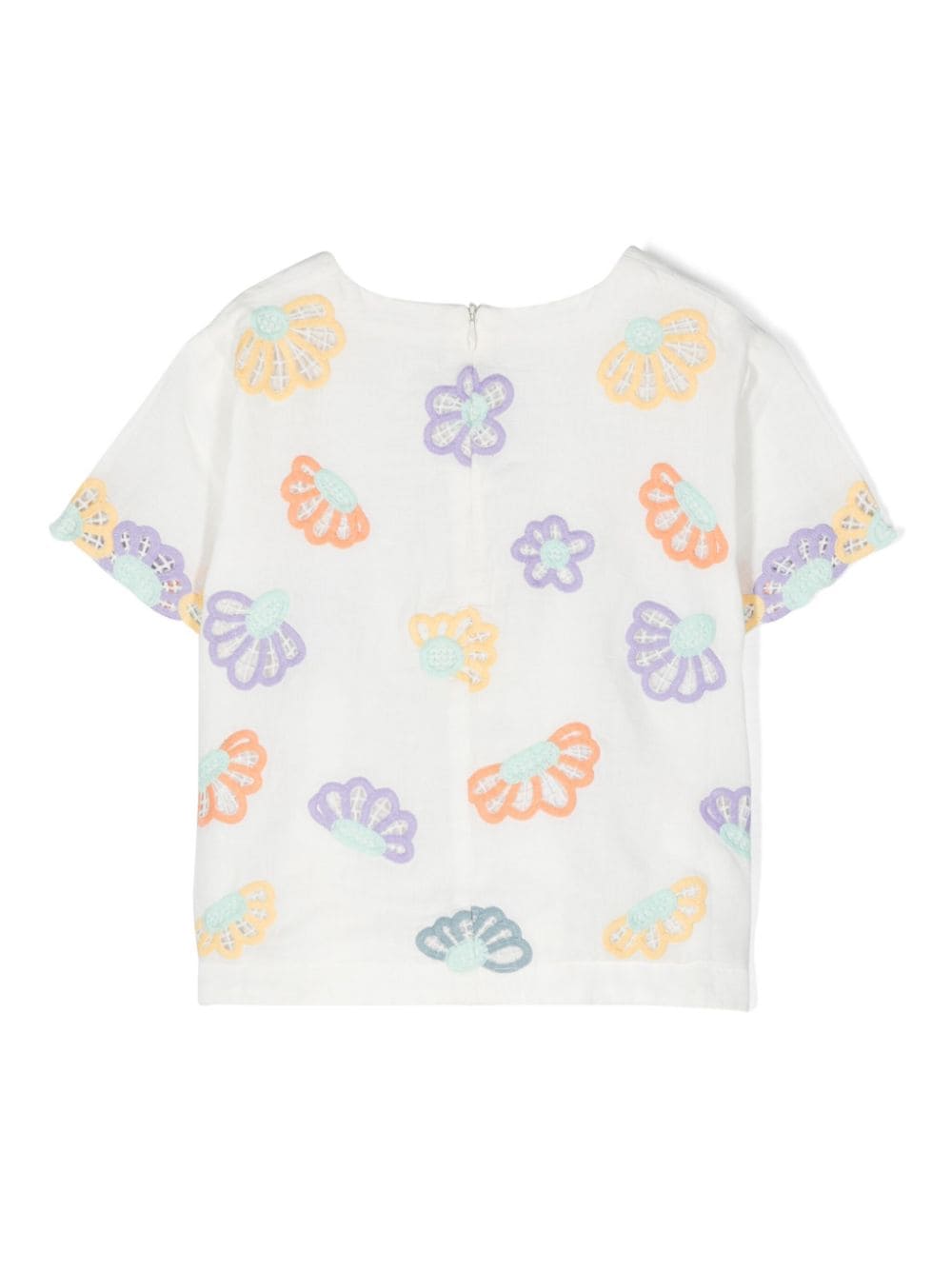 Stella McCartney Kids Shirt met geborduurde bloemen - Wit