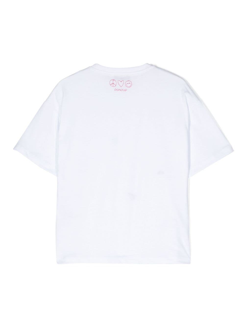 DONDUP KIDS embroidered-motif cotton T-shirt - Wit