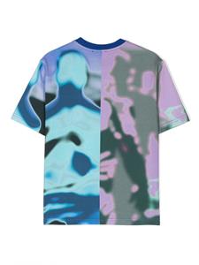 Diesel Kids T-shirt met abstracte print - Blauw