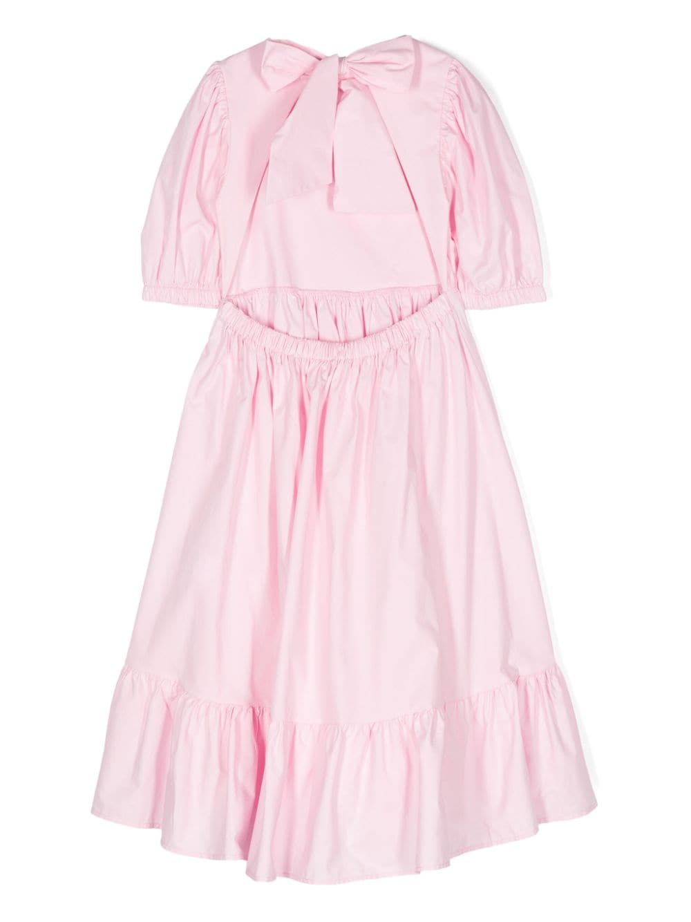 Miss Grant Kids Popeline jurk met open rug - Roze