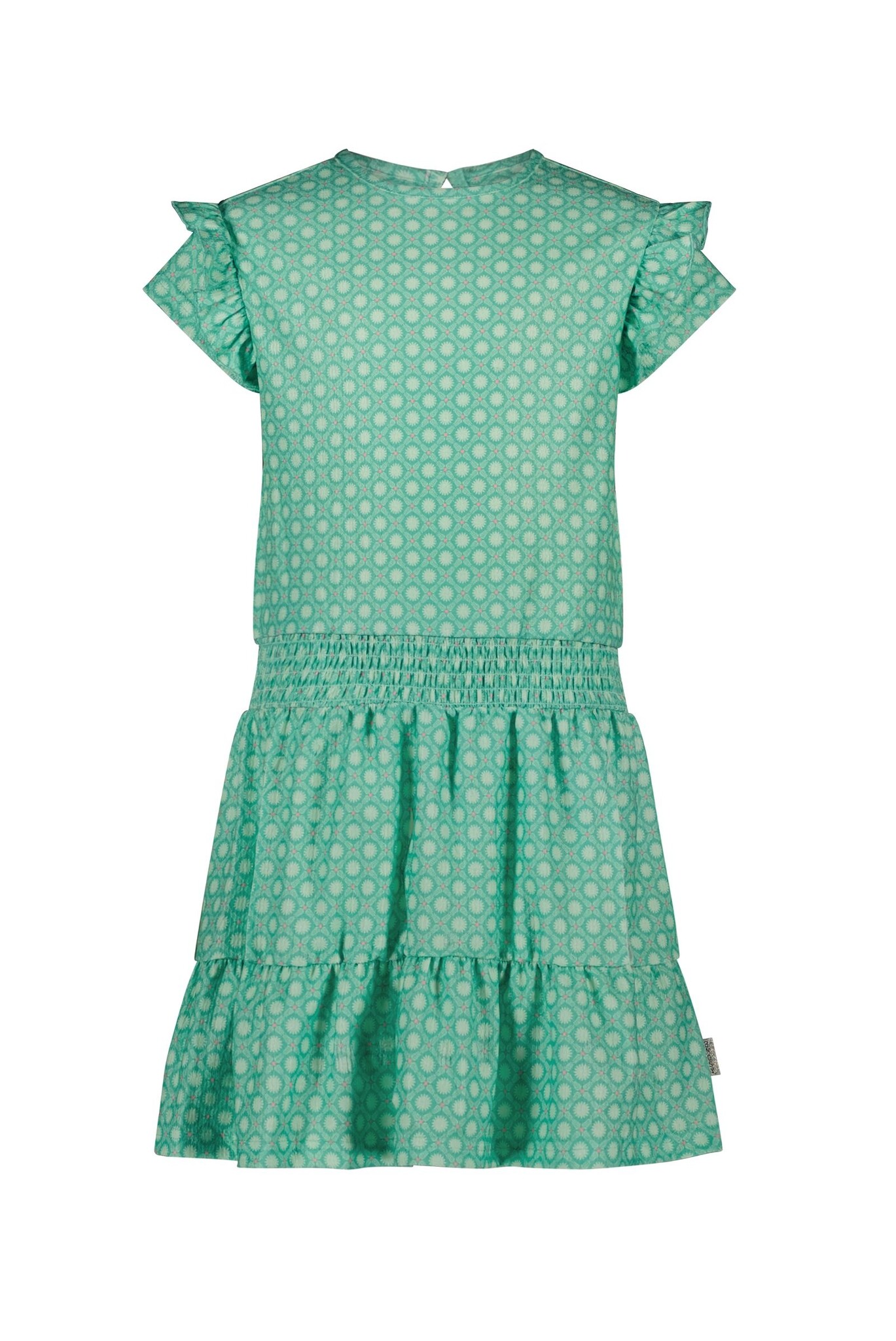 B.Nosy Meisjes jurk groen - Ebby - Terazzo AOP