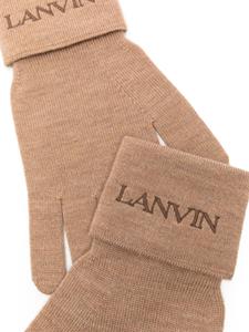 Lanvin Handschoenen met geborduurd logo - Beige