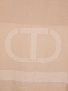 TWINSET sequin logo-jacquard scarf - Beige