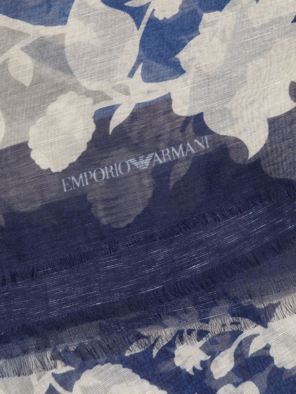 Emporio Armani Sjaal met bloemenprint - Blauw