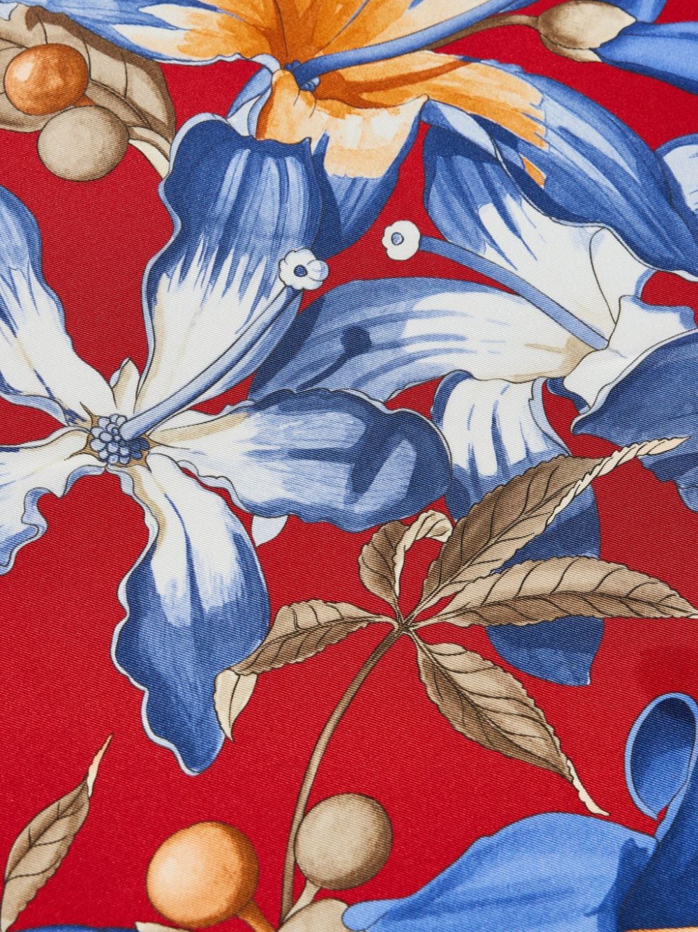 Ferragamo floral-print silk scarf - Rood