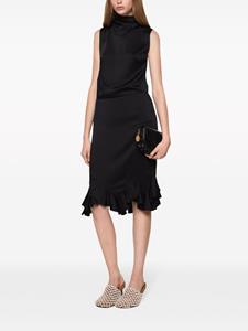 Stella McCartney Midi-rok met ruches - Zwart