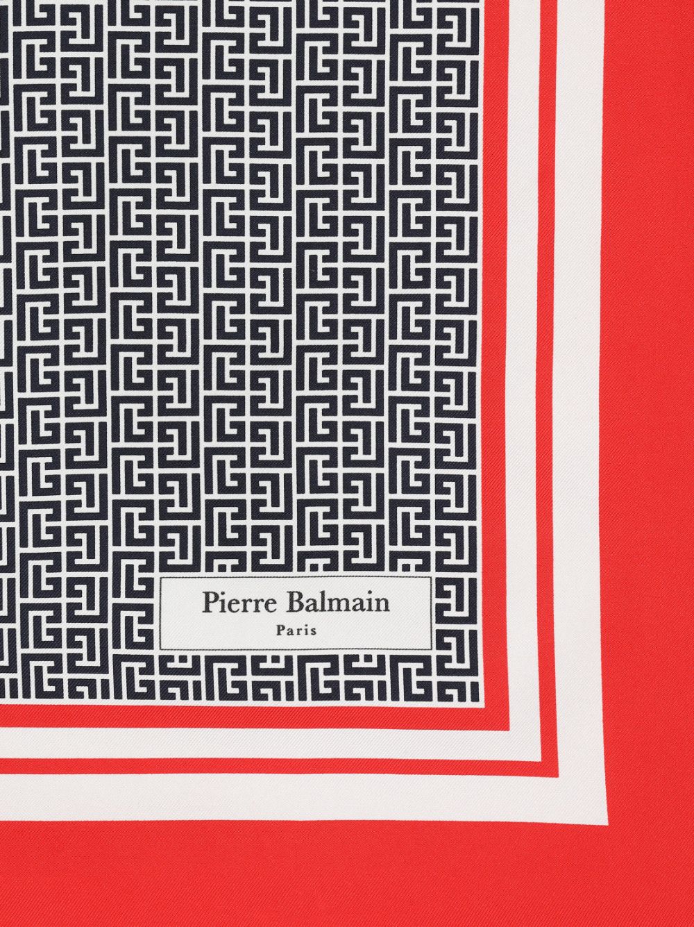 Balmain Sjaal met monogram patroon - Rood